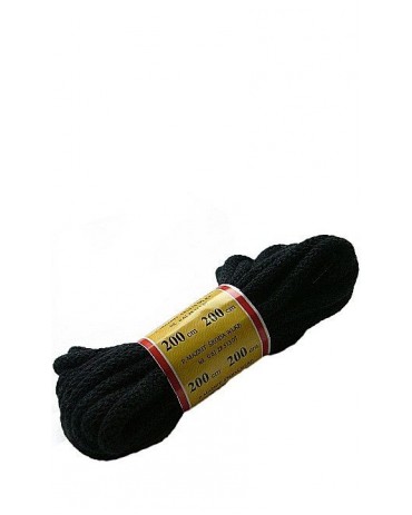 Czarne sznurówki do butów okrągłe grube 200 cm Mazbit