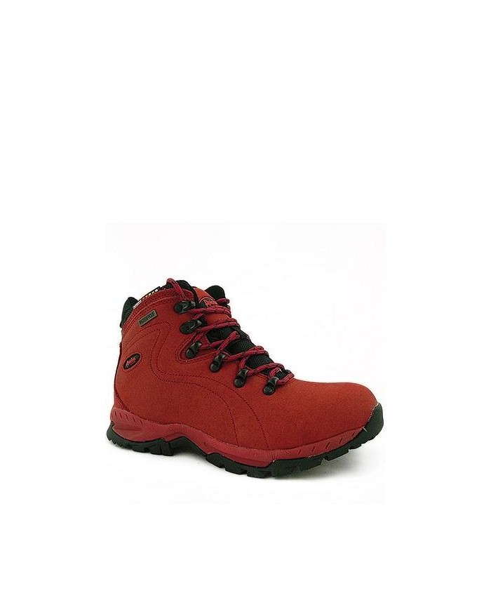 Buty trekkingowe damskie czerwone skórzane LOS9012
