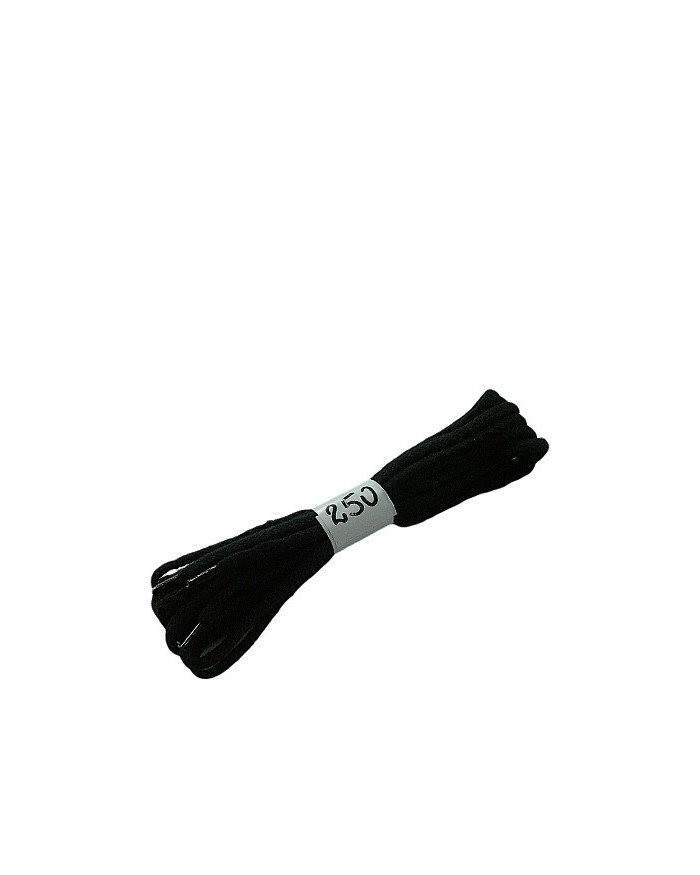 Czarne sznurówki do butów bawełniane płaskie 250 cm Halan
