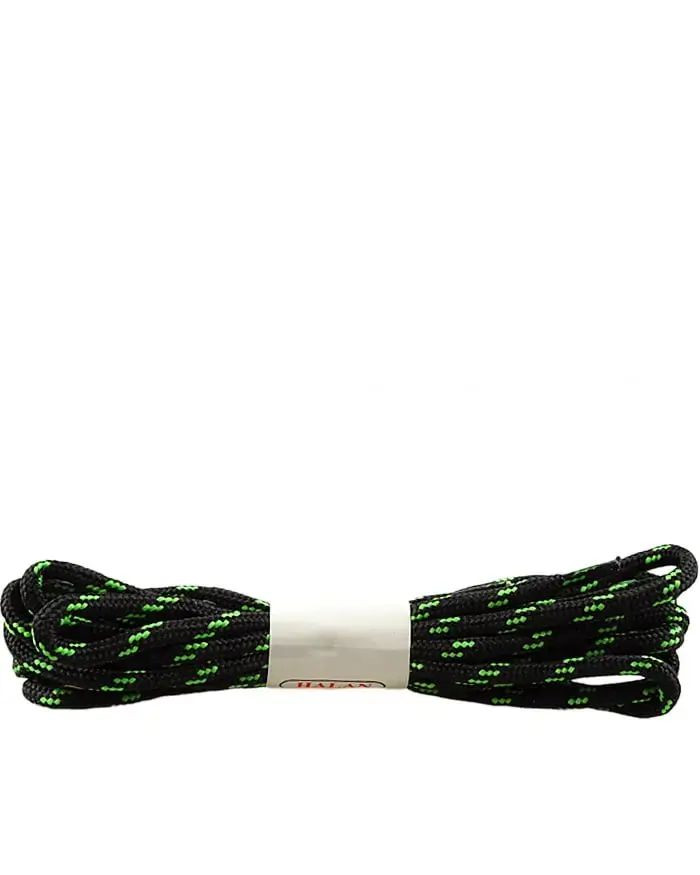 Czarno-zielone trekkingowe sznurówki do butów 180 cm Halan