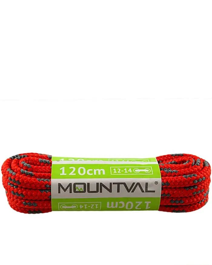 Czerwono-szare trekkingowe sznurówki do butów 180 cm Mountval