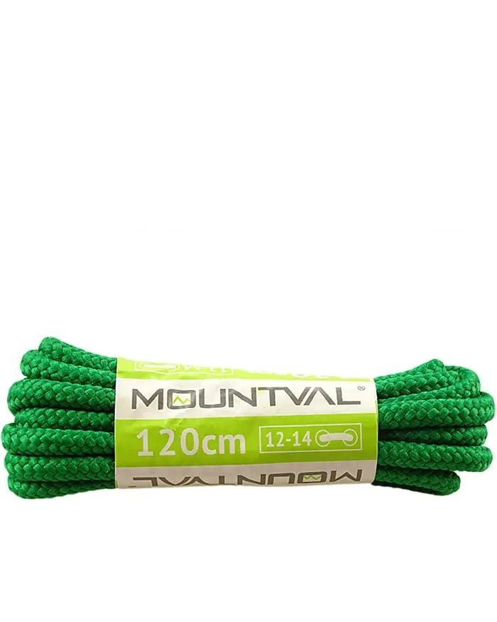 Zielone trekkingowe sznurówki do butów 120 cm Mountval