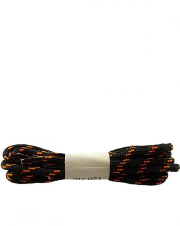 Sznurówki do butów trekkingowych, czarno-pomarańczowe 150 cm