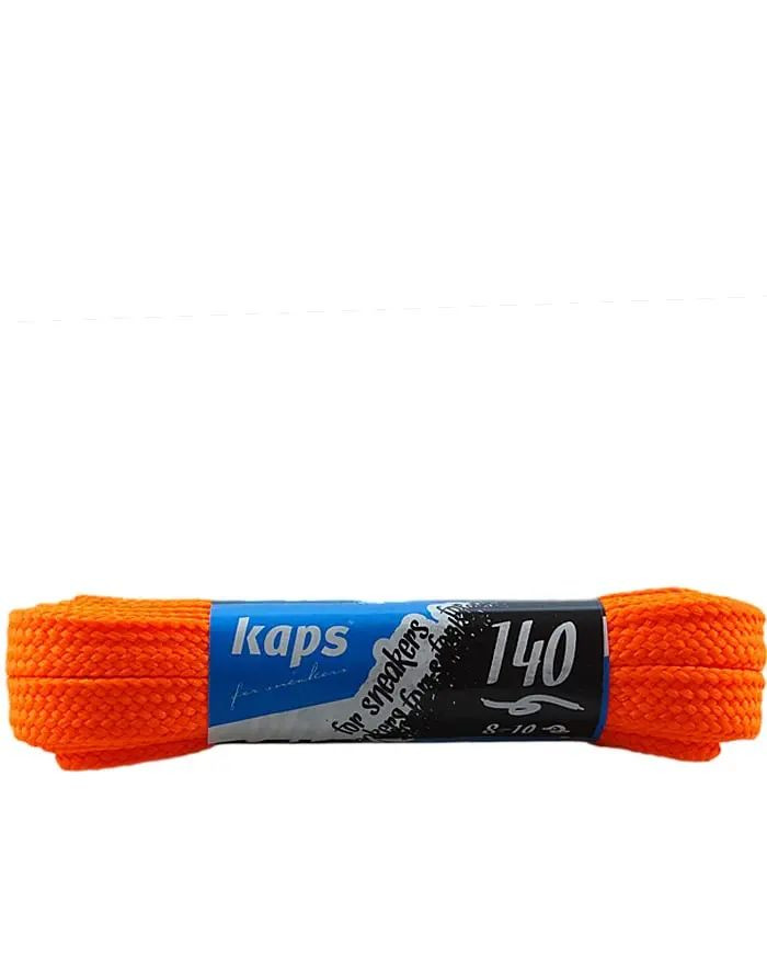 Pomarańczowe neon, płaskie sznurówki do butów, 140 cm, Kaps
