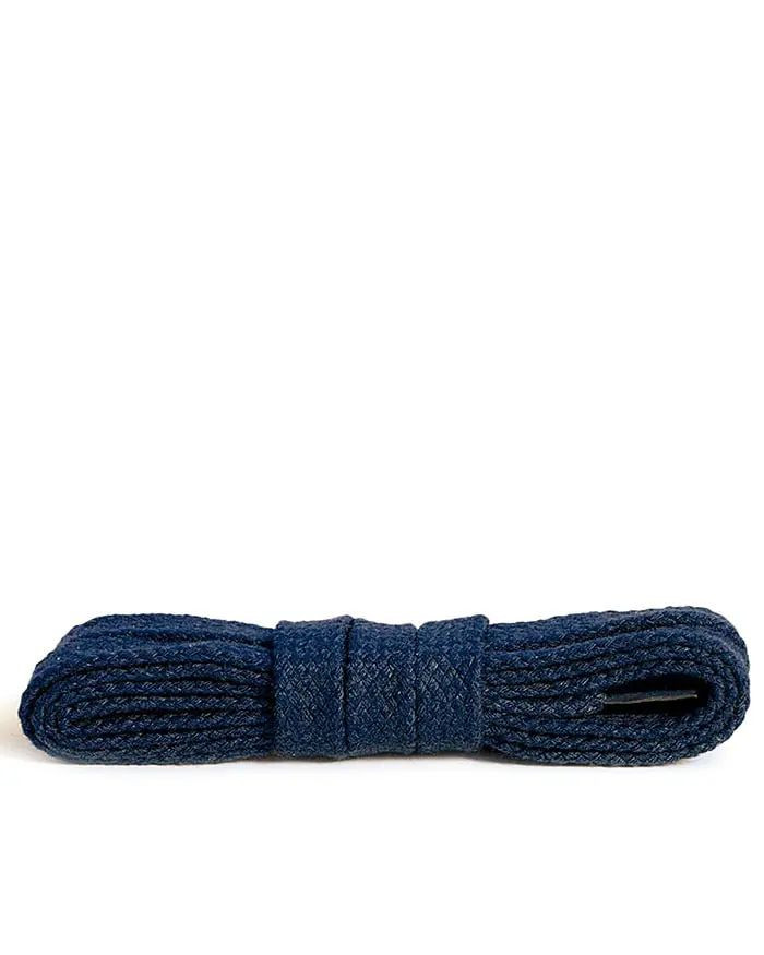 Granatowe, płaskie sznurówki do butów, 120 cm, Kaps