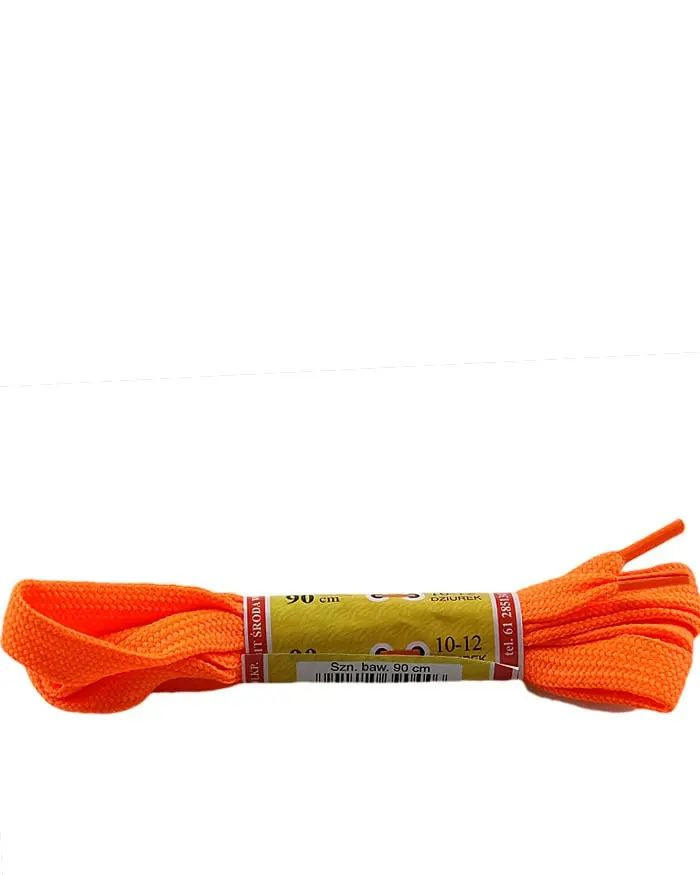 Pomarańczowe sznurówki do sneakersów, płaskie, 90 cm, Mazbit