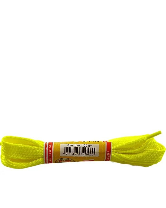 Żółte sznurówki do sneakersów, płaskie, 120 cm, Mazbit