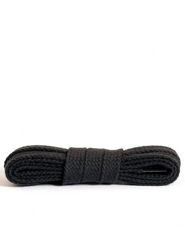 Czarne, płaskie sznurówki do butów, 60 cm, Kaps