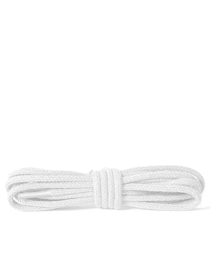 Białe, okrągłe cienkie, sznurówki do butów, 45 cm, Kaps