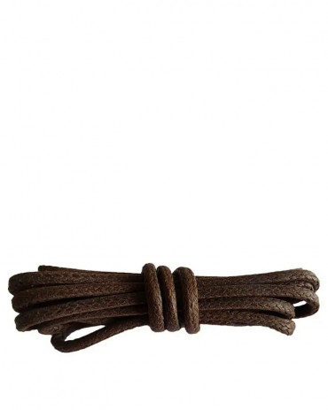 Brązowe, okrągłe grube, woskowane sznurówki do butów, 90 cm, Kaps