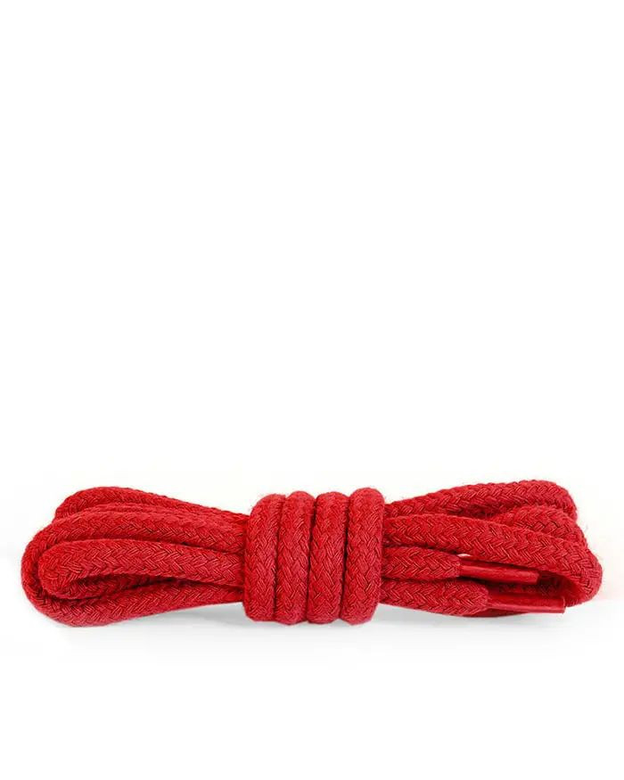 Czerwone sznurówki do butów, okrągłe grube, 180 cm, Kaps