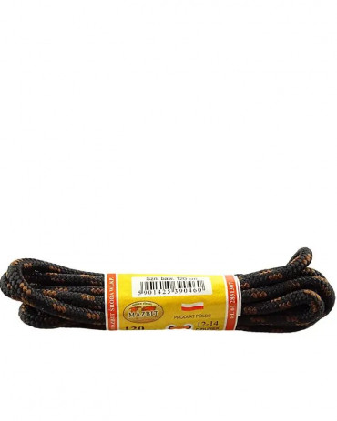 Czarno-brązowe, trekkingowe sznurówki do butów, 180 cm, Mazbit