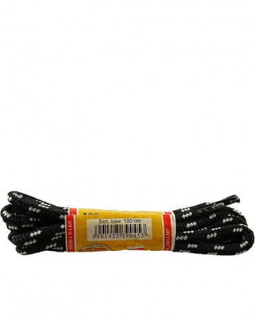 Czarno-szare, trekkingowe sznurówki do butów, 100 cm, Mazbit