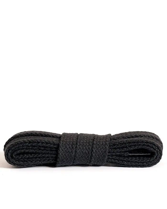 Czarne sznurówki do butów, płaskie, 200 cm, Kaps