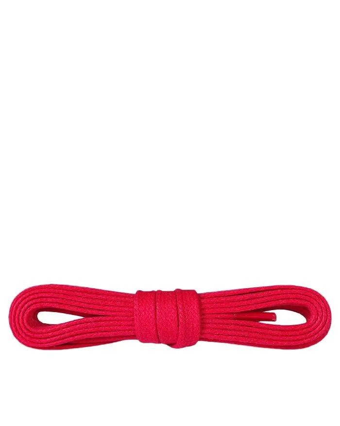 Czerwone, płaskie, woskowane sznurówki do butów, 90 cm, Kaps