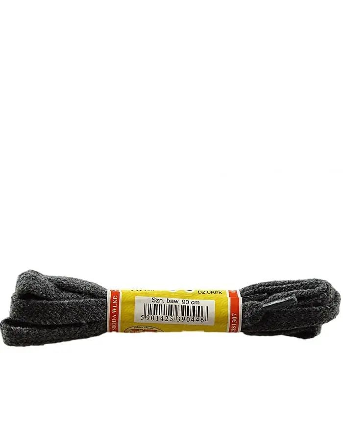 Szare, ciemnoszare, płaskie sznurówki do butów, 120 cm, Mazbit