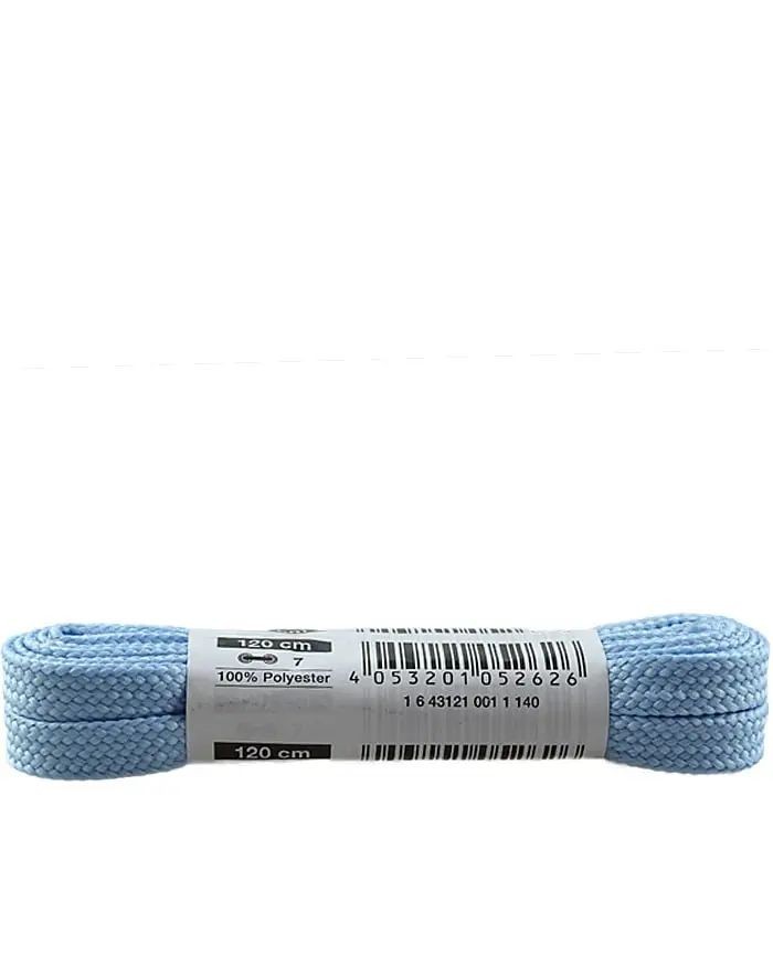 Jasnoniebieskie, płaskie sznurówki do sneakersów, 120 cm, Bama