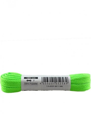 Zielone, neon, płaskie sznurówki do sneakersów, 120 cm, Bama