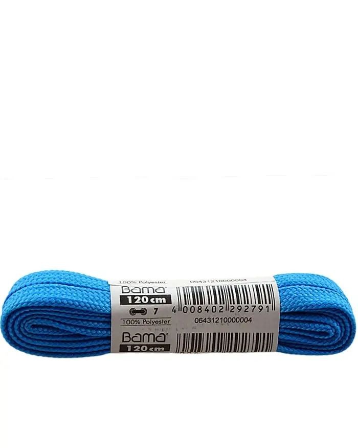 Niebieskie, neon, płaskie sznurówki do sneakersów, 120 cm, Bama