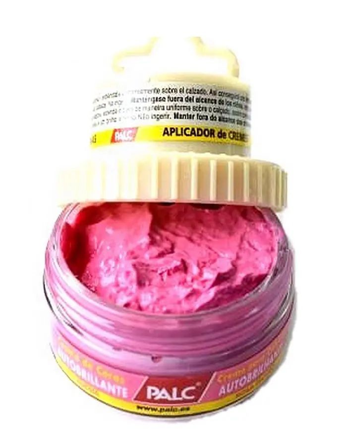 Shoe Cream Palc, różowa pasta woskowa z aplikatorem