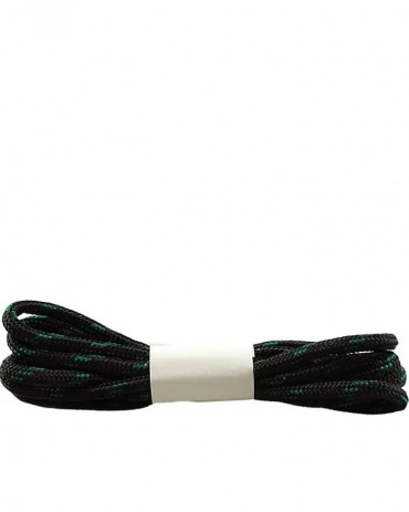 Czarno-ciemnozielone, trekkingowe sznurówki do butów, 200 cm