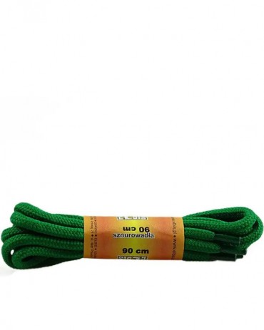 Zielone, sznurówki poliestrowe, okrągłe grube, 90 cm, Elbis