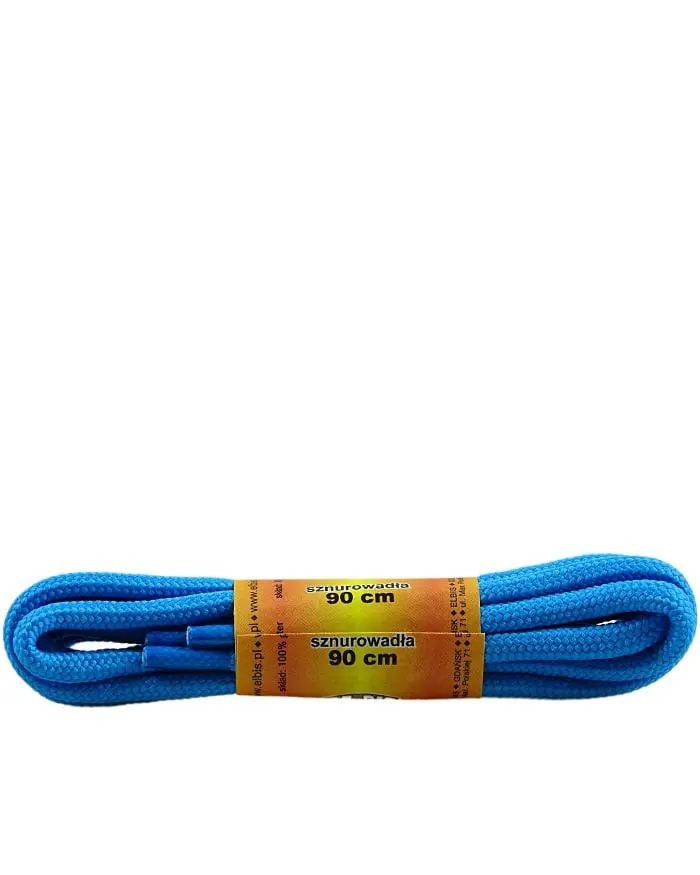 Niebieskie, sznurówki poliestrowe, okrągłe grube, 90 cm, Elbis