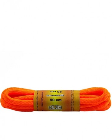 Pomarańczowe, neon, poliestrowe sznurówki, grube, 120 cm, Elbis