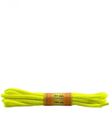 Żółte, poliestrowe sznurówki, okrągłe grube, 150 cm, Elbis