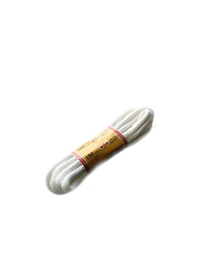 Białe sznurówki do butów okrągłe grube 180 cm Mazbit