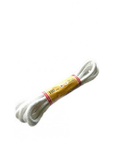 Białe okrągłe grube sznurówki do butów 100 cm Mazbit