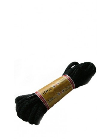 Czarne okrągłe grube sznurówki do butów 150 cm Mazbit