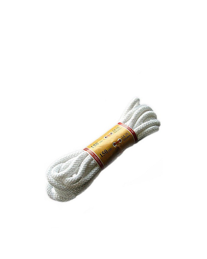 Białe okrągłe grube sznurówki do butów 150 cm Mazbit
