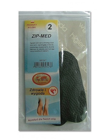 Zip-Med, skórzany zapiętek, czarny, ochrona pięty przed otarciami